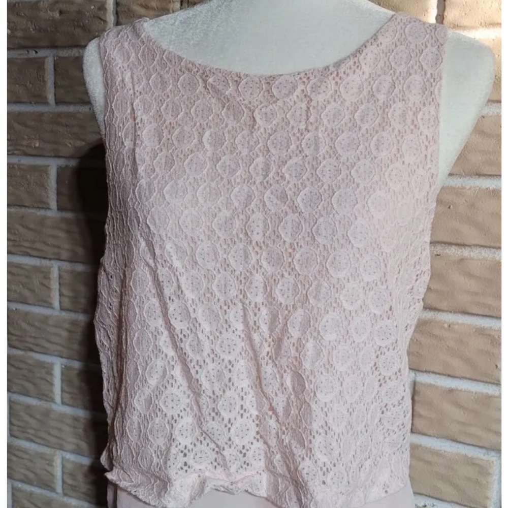 Womens Banana Republic Light Pink Sheer Lcey Tank Top Sz M